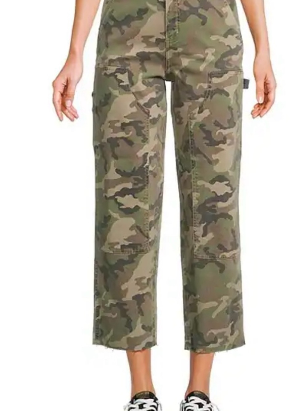 Camo Wide-Leg Women's Jeans - Green